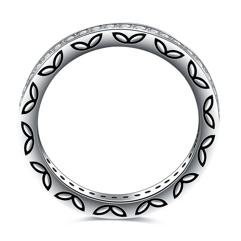 

S925 Silver Rings for Women Fine Jewelry 925 Sterling Silver CZ Rhinestone Wedding Rings Charm Beanstalk Casual Girl Finger Wear