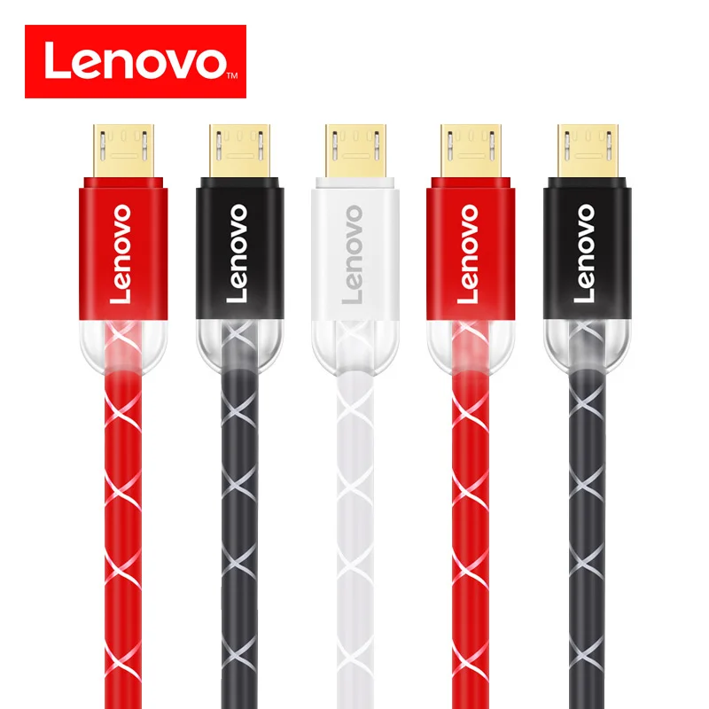 Lenovo 5 шт./лот 1 м кабеля Micro USB светодиодный световой Быстрая зарядка кабель для samsung