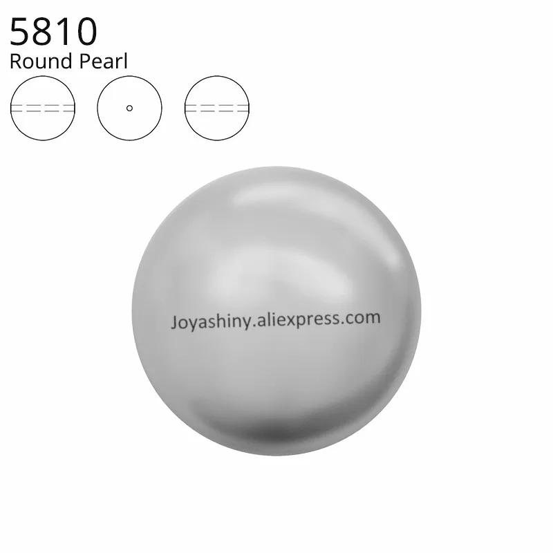 Light Grey 616 Кристалл от Swarovski 5810 круглая жемчужная бусина с полным просверленным отверстием, Бисероплетение для DIY браслетов, ювелирных изделий - Цвет: Light Grey 616