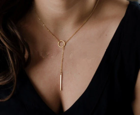 

Fashion hot strip and circle pendant necklace for women and