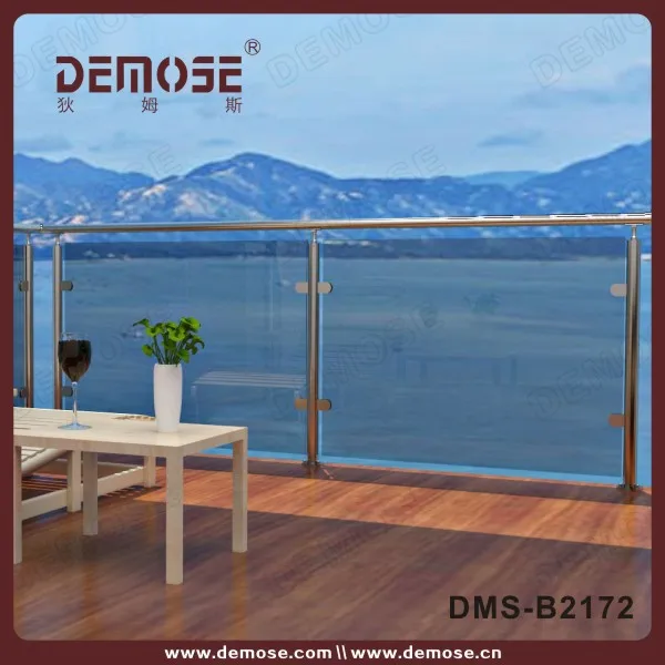 outdoor terrace stainless steel handrail/glass railings design |