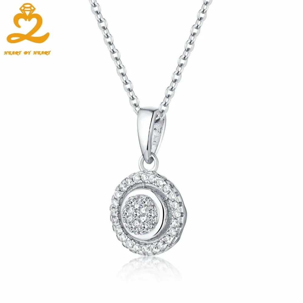 Heartbyheart круглый стерлингового серебра 925 Подвески модные Ювелирные украшения для