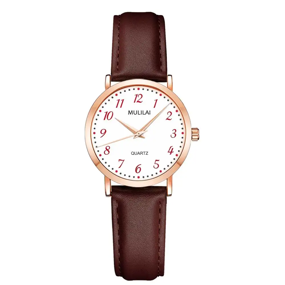 7529 Coffee Red Розовое золото dw стильные женские часы модные дамские Брендовые женские кварцевые наручные часы женские наручные часы с кожаным ремешком Relogio feminino - Цвет: 7529 Coffee Red