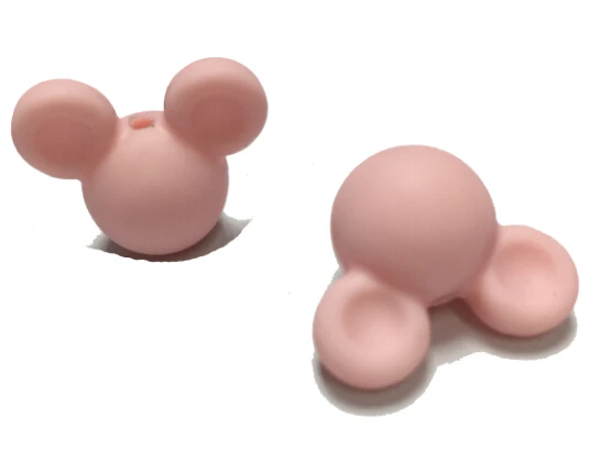 baby pink 20 шт./лот мультфильм Микки свободные силиконовые бусины BPA Бесплатный силиконовый Прорезыватель для зубов из бусин DIY животных Прорезыватель бусины пищевого класса ожерелье игрушки - Цвет: baby pink