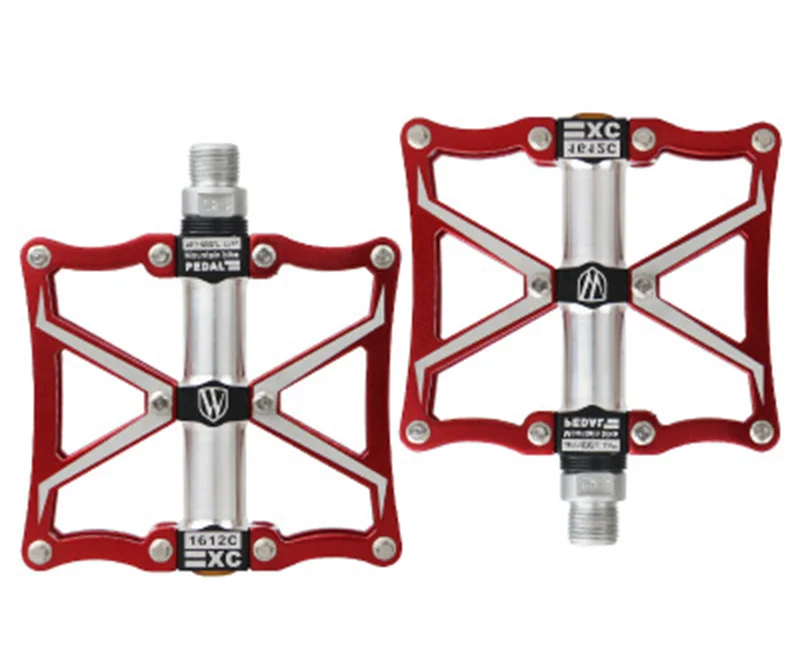 red gray Aiboduo педаль для велосипеда CNC алюминиевый корпус для шоссейного велоспорта Нескользящие MTB педали Велосипедное оборудование аксессуары - Цвет: red gray
