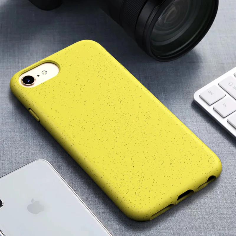 Чехол для iPhone 7 Простой чехол телефона тонкий натуральный соломенный Матовый
