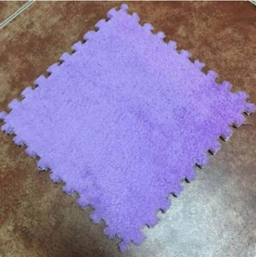purple 10 шт./компл. 30 см/шт. головоломки коврики пены EVA лохматый бархат Ковер Дверной коврик головоломки коврики плюшевая ткань ковролин Уголок Ковер - Цвет: purple