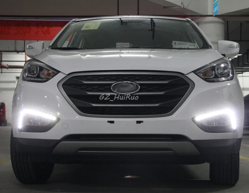 Автомобильный Стайлинг 2 шт. для hyundai IX35 дневной ходовой светильник светодиодный DRL Противотуманные фары Tucson 2010 2011 2012 2013 Водонепроницаемый