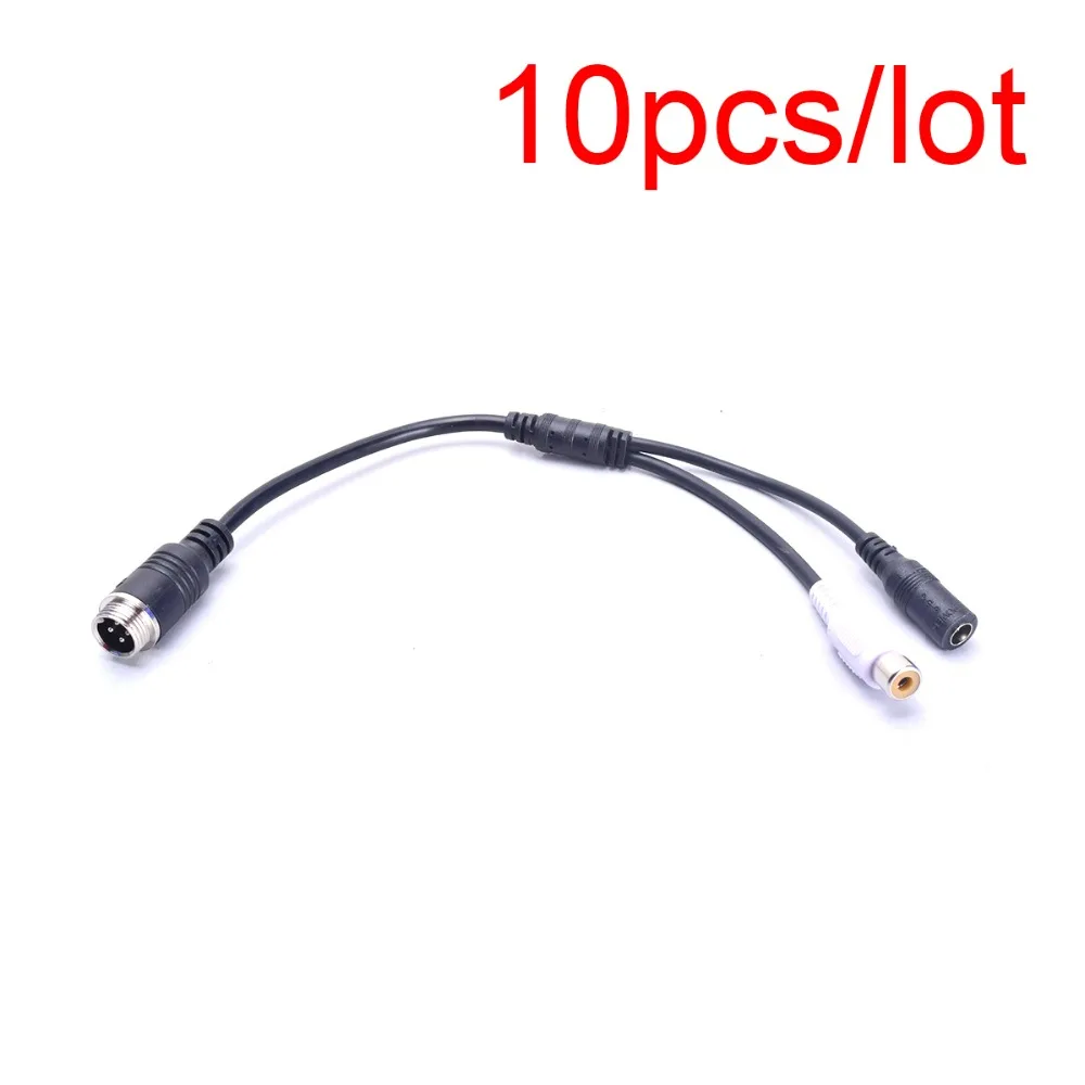 

10pcs 4-Pin Male to RCA Phono Adapter Shockproof Waterproof Male 4 Pin to RCA (A/V) Adapter Wire Cable Monitor/Camera Adapter