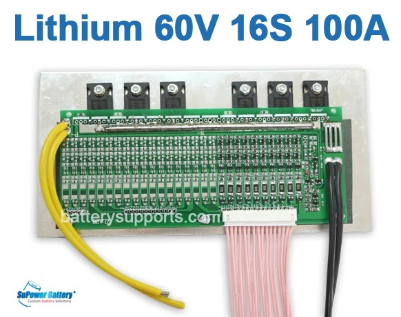 SuPower 16 S 57 6 V 59 2 60 100A литий ионная LiPo батарея BMS система управления баланс PCB