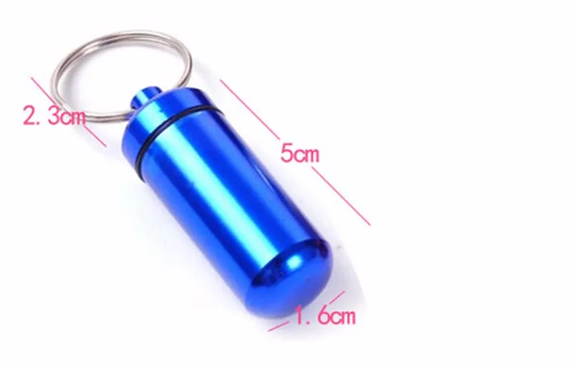 200 pcs/lot Aluminum Medicine Pill Box Case Storage Drug Organizer Keychain Tablet Sundry Container Holder Free Shipping | Украшения и
