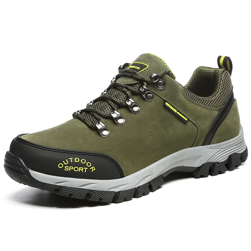 

Men Hiking Shoes Hard Wearing Massage Outdoor Shoes Men Anti-Slip Flat Shoes Comfortable Warm Winter Men Mountain Shoes
