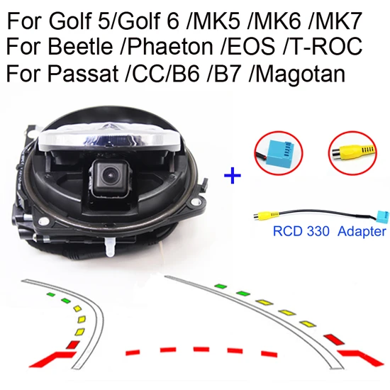 Красный Парковочная камера заднего вида для VW Golf 7 5 6 MK6 MK5 Passat B6 CC B7 B8 T-ROC GOLF 6/GTI/R Magotan B6/7 Lamando CC Beetle Polo - Название цвета: Красный