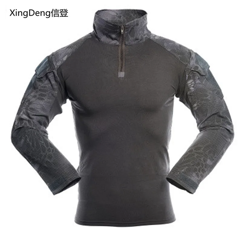 

XingDeng Disguiser Military Men Long Sleeve T-Shirt Army Camouflage Combat Tee shirts Tactical T Shirt CS comfortable clothes