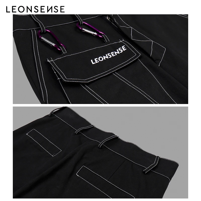 Leonsense 2018 новые Брендовые мужские модные брюки карго с вышитым логотипом