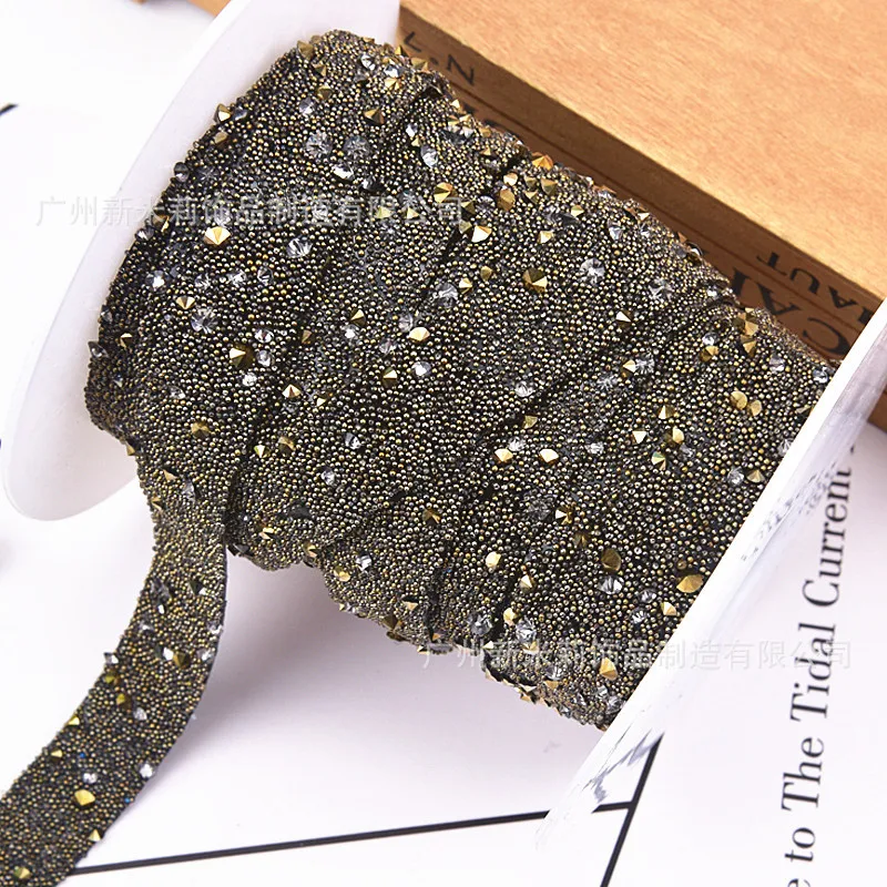 Лента для стразы 3 ярда металлическая серебристая синяя | Дом и сад