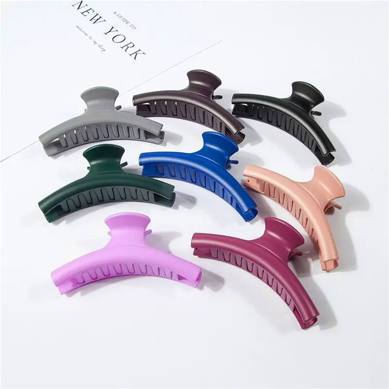 Корейские модные однотонные большие заколки для волос элегантные матовые