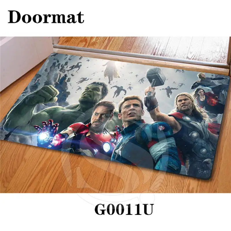 Коврик для двери Marvel, Мстители, художественный ковер с рисунком, ковер для зала, спальни, классный коврик, модный ковер SQ0626 - Цвет: Синий