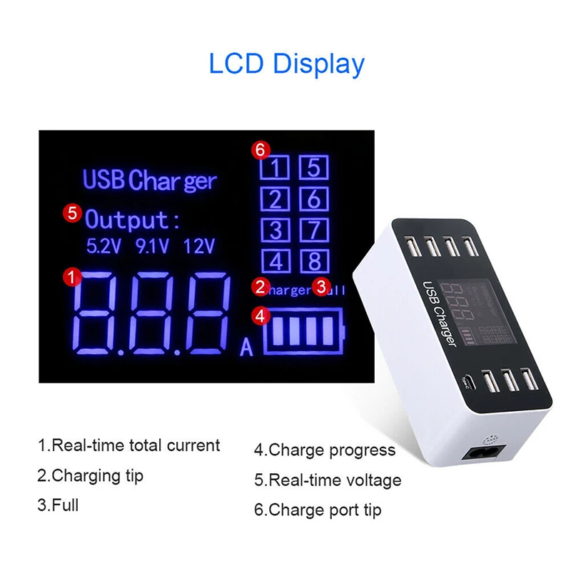 8 портов Мульти USB зарядное устройство концентратор Быстрая зарядка 3 0 Usb