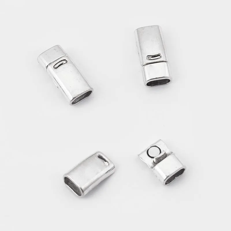 antique silver 5 комплектов античное серебро/бронза изогнутые плоские магнитные застежки для 10*5 мм плоский кожаный шнур браслет ожерелье ювилирные изделия фурнитура Аксессуары - Цвет: antique silver