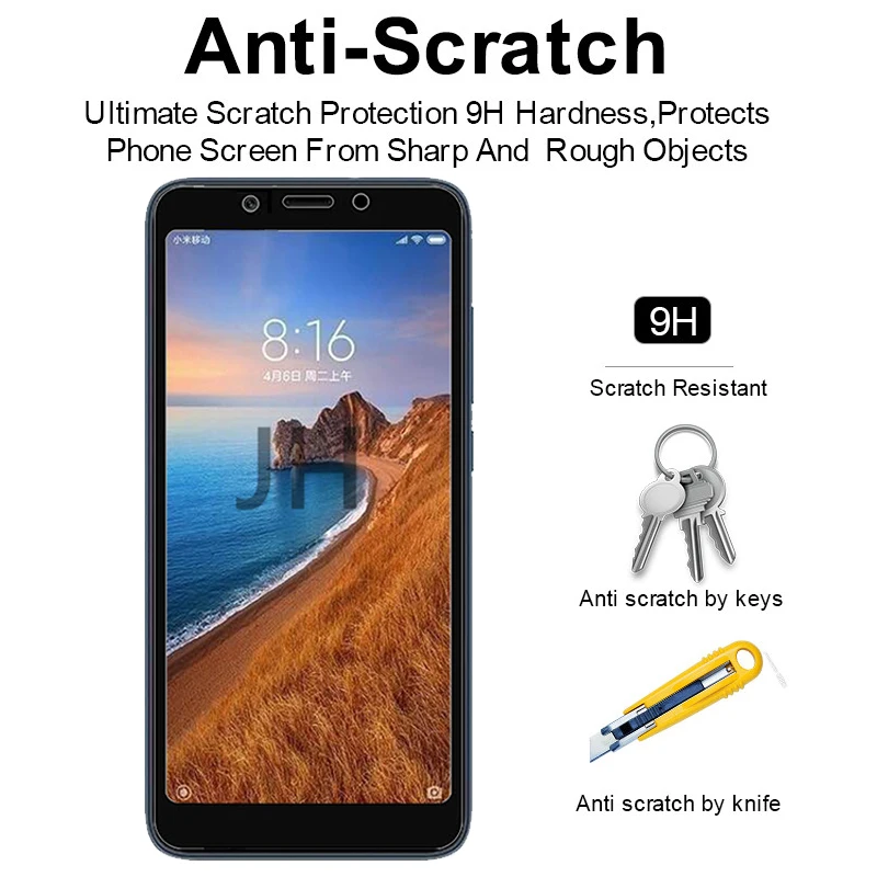 Закаленное стекло с полным покрытием для Xiaomi Redmi 7A защита экрана 9H защитное на