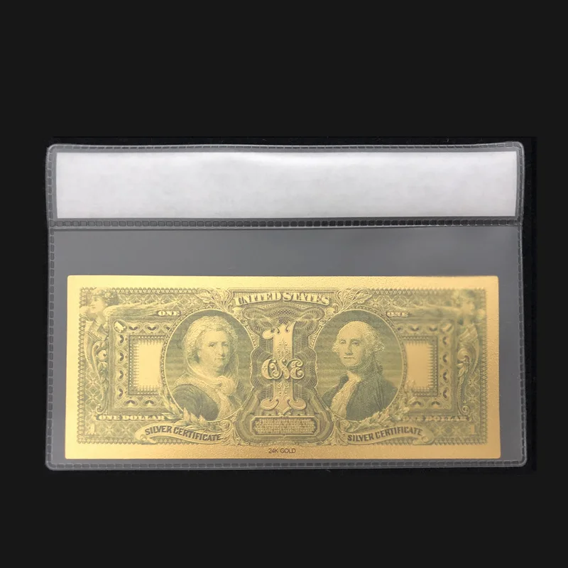 Новые Продукты США 1896 год 24k золотые банкноты Поддельные Банкноты 1 доллар с COA