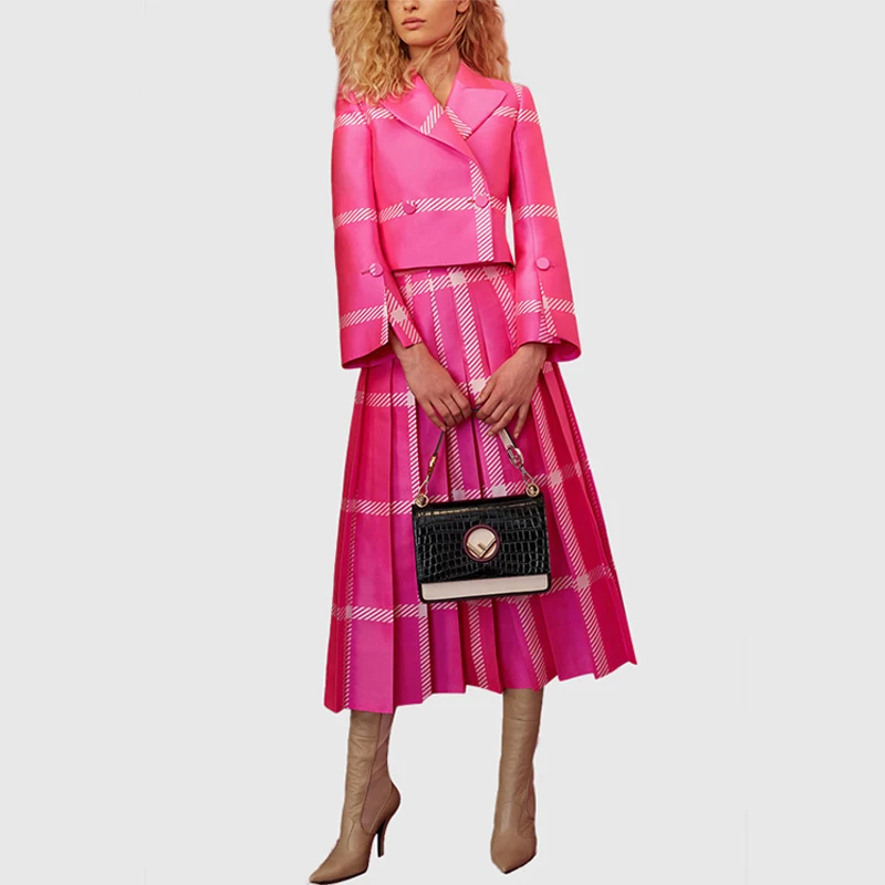 Женский новый европейский и американский костюм с короткой юбкой два комплекта