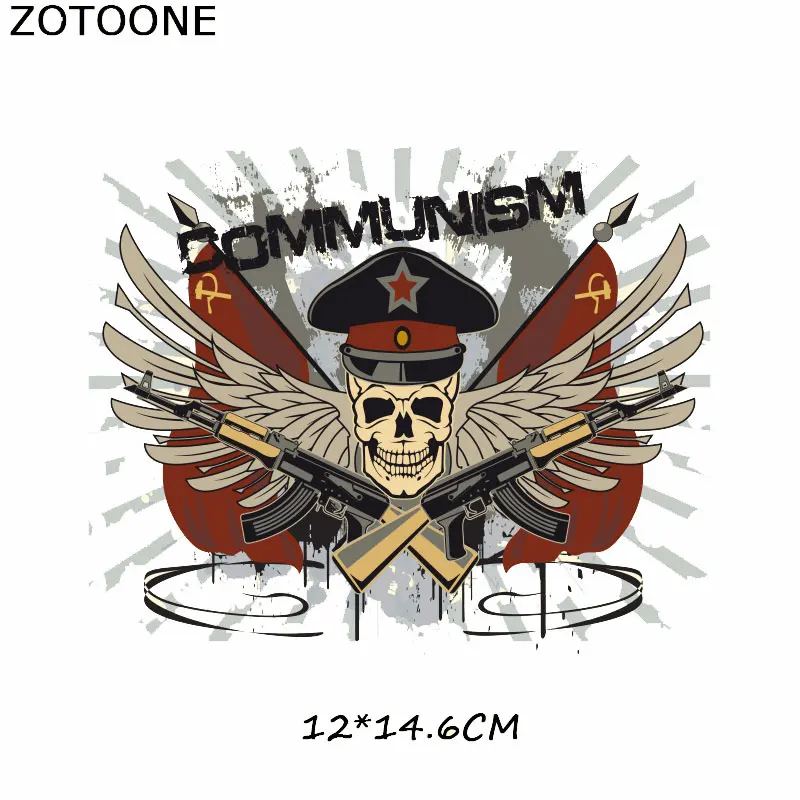 

ZOTOONE Heat Transfer Vinyl Skull Patch Iron On Transfers For Clothes T-shirt Punk Rock Wings Patch Stickers DIY Thermal Press E