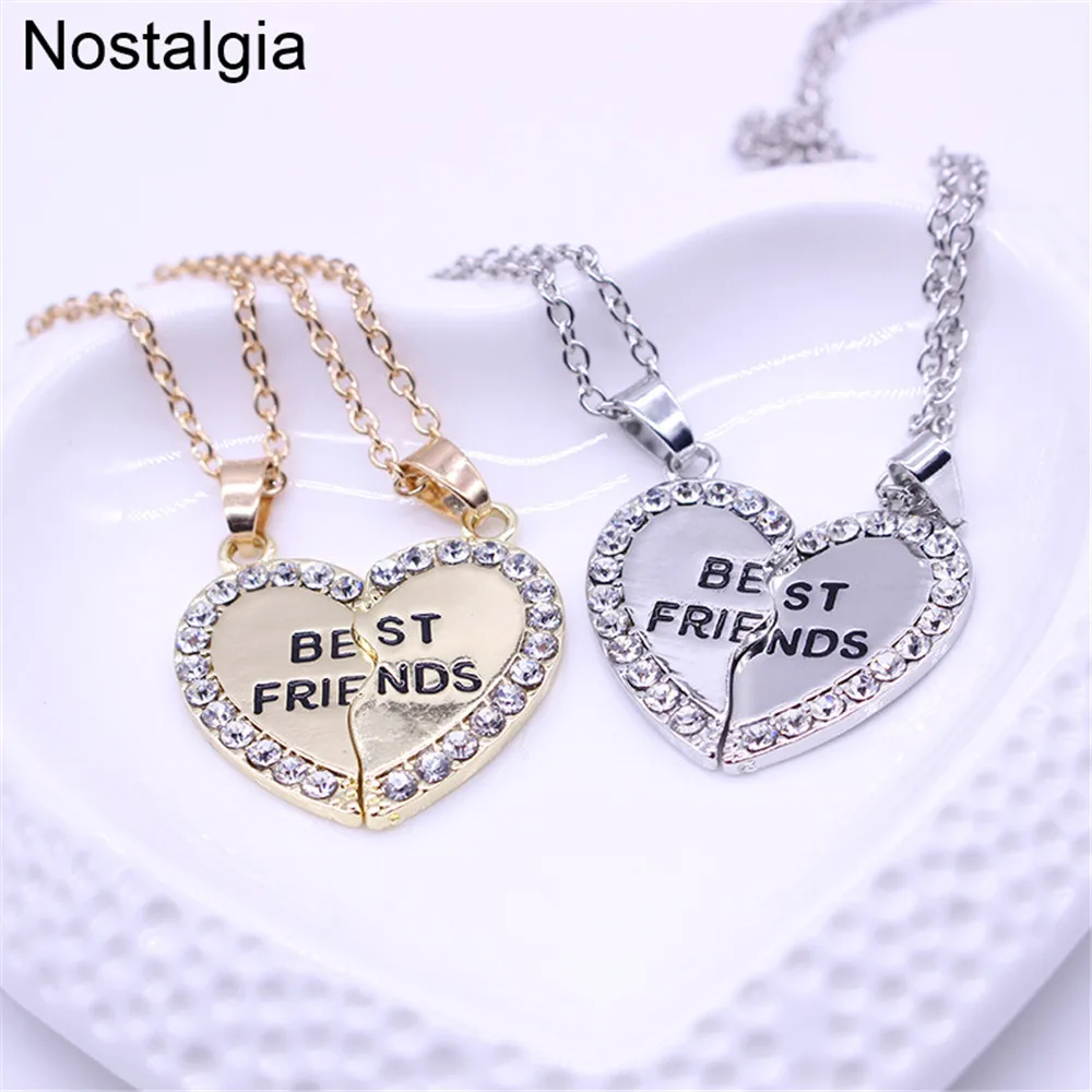 

Nostalgia Bestfriend BFF Necklace Best Friend Heart Broken Pendant Friends His And Hers Gift For Friendship