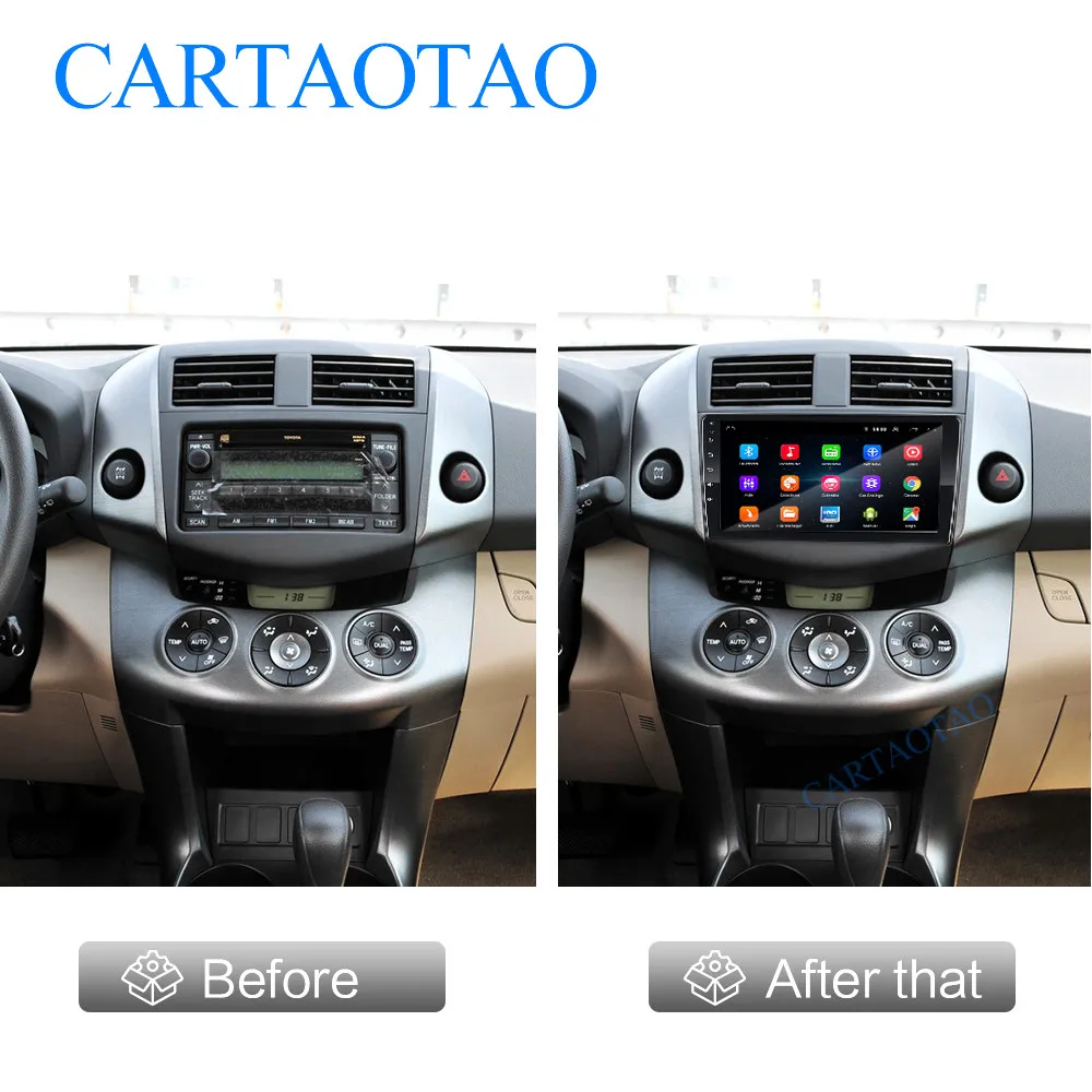 Android 8,1 GO автомобильный dvd-плеер для Toyota RAV 4 2007 2008 2009 2010 2011 2 din Автомобильный радио мультимедиа gps навигация wifi плеер