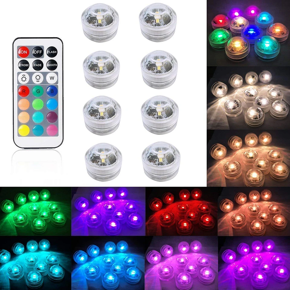 Xsky RGB погружной светодиодный подводный светильник, водонепроницаемый светильник для бассейна, светильник s для вазы, свадебная Праздничная декоративная лампа