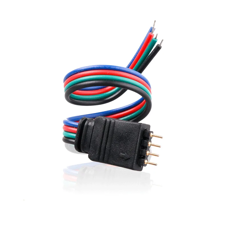 22AWG 10 см/15 см 4 Pin Черный RGB Мужской плоский удлинитель светодиодный адаптер