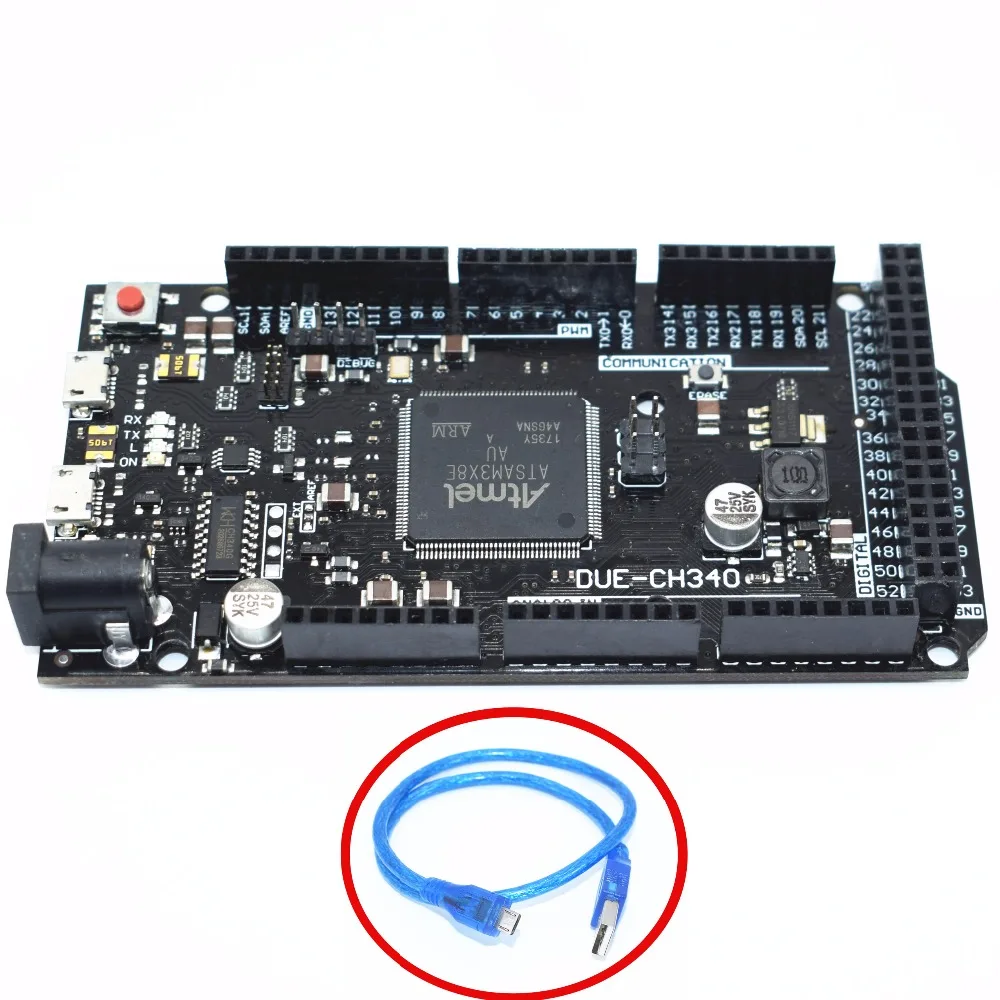 Из-за R3-CH340/DUE R3 плата-ATMEGA16U2/CH340G ATSAM3X8E ARM Главная плата управления с 50 см USB кабель для arduino