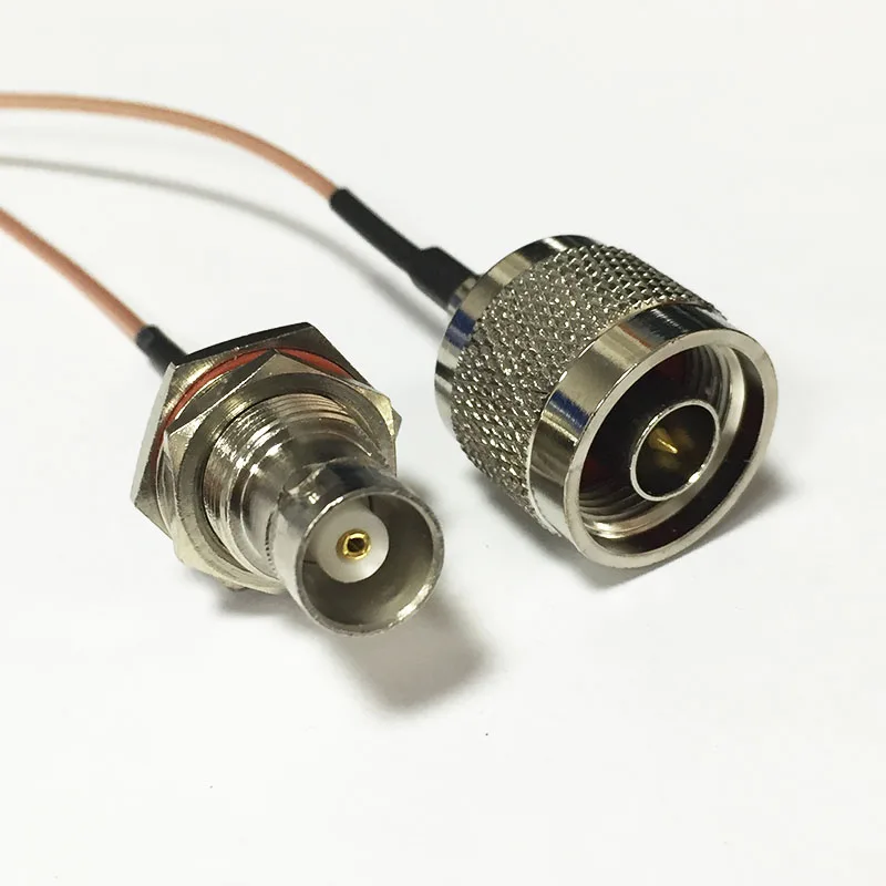 

New BNC Female Jack Nut Connector Switch N Male Plug Connector RG178 Cable 15CM 6" Adapter Wholesale Fast Ship