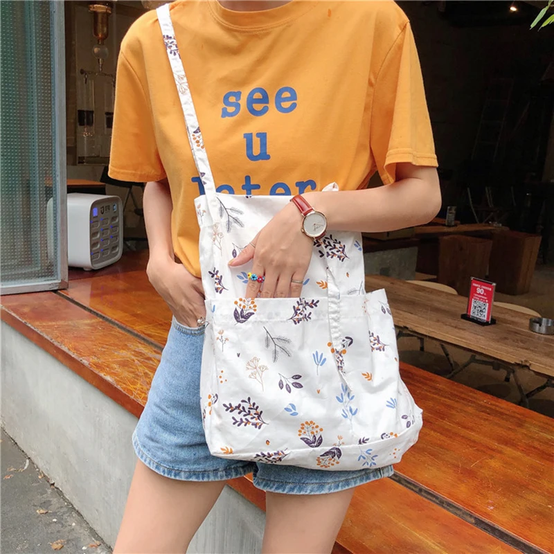 Модная хлопковая сумка Женская Холщовая Сумка на плечо Повседневная тоут сумки