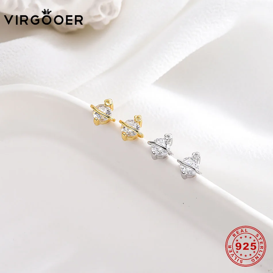 Virgooer серьги из серебра 925 пробы 2017 новые женские модные простой: золото серебро
