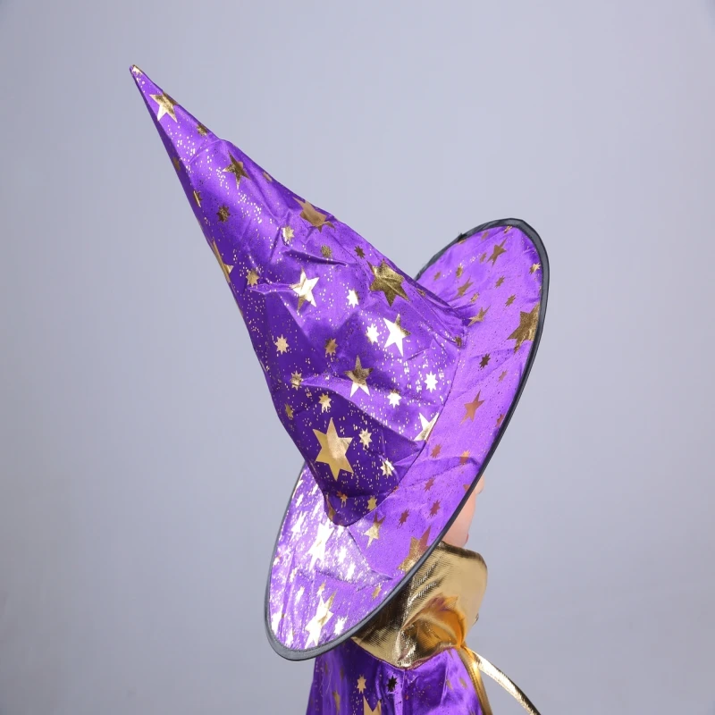 cloak Halloween pointy hat costume boy girl cos broom witch masquerade children |