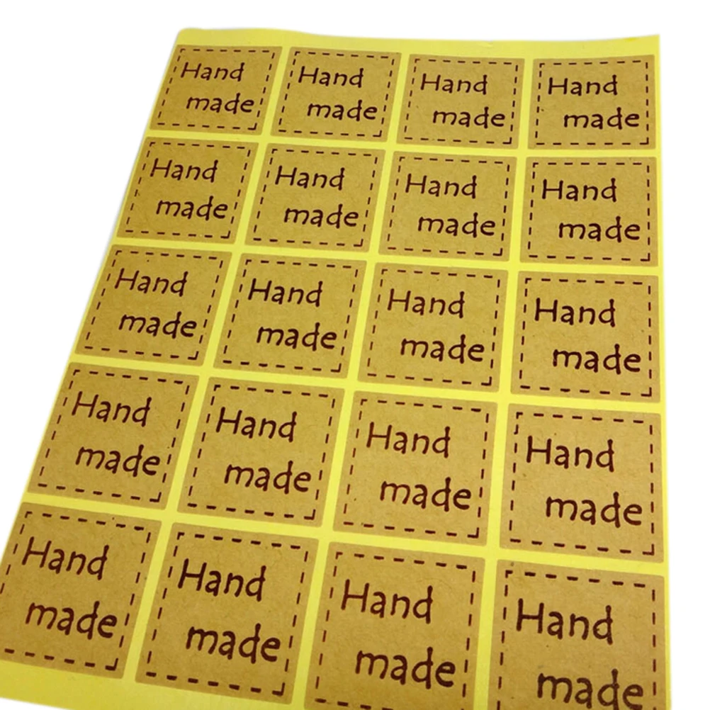 20 Pcs Handmade Kraft Label Sticker DIY Hand Made Cake Baking Sealing For Party Favor Gift Bag Candy Box Decor|stickers diy|stickers forstickers