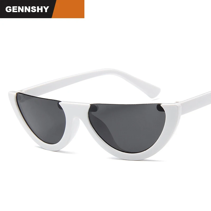 

2018 Fashion Semi-Rimles Sunglasses Women Men Plastic Half Frame Sunglasses Lady Cut Half Lenses Transparent Lenes Eyewear UV400