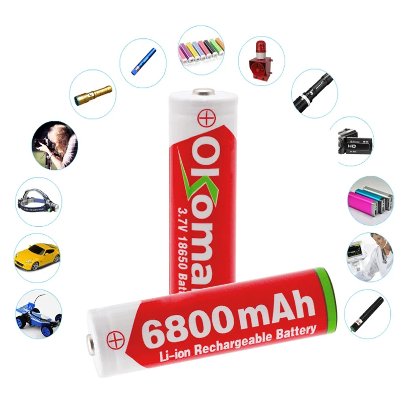 Новая батарея 18650 3 7 V 6800mAh перезаряжаемая литий ионная для игрушечного
