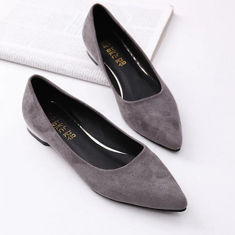 Vangull Fashion Low Square Heels Women Pumps Flock Shallow Slip on Dress Shoes Pointed Toe Office Lady Casual Single | Обувь