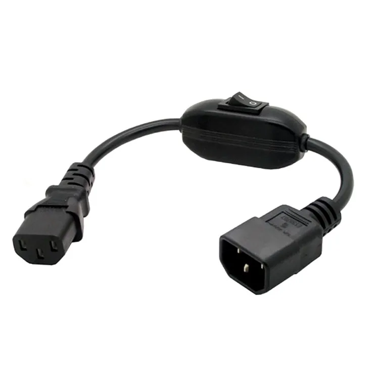 C14-C13 удлинитель, IEC 320 C13 Female to C14 Male with10A ВКЛ./ВЫКЛ. Кабель адаптера питания Fr PDU UPS,1 шт.