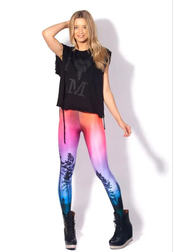 Black Milk Galaxy LEGGINGS Горячая Звездное Леггинсы флуоресцентный Брюки для девочек|legging