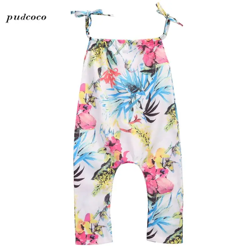 Цельнокроеные летние комбинезоны на бретельках с цветочным принтом для