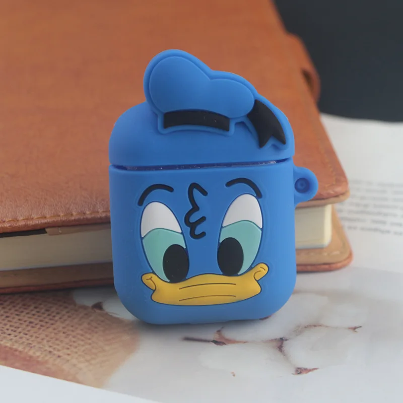 Duck Милый мультяшный чехол для AirPods, противоударный защитный силиконовый чехол для наушников Apple, аксессуары для зарядного устройства - Цвет: Duck