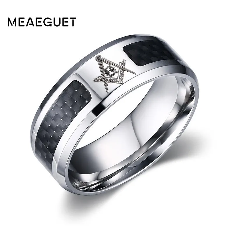 Мужское кольцо с инкрустацией из углеродного волокна размеры 4-12 | Украшения и