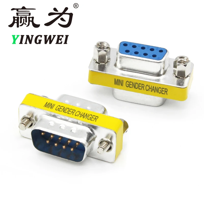 RS232 9 Pin женский/Женский мини-адаптер для смены пола DB9 Серийный M-F M-M соединитель