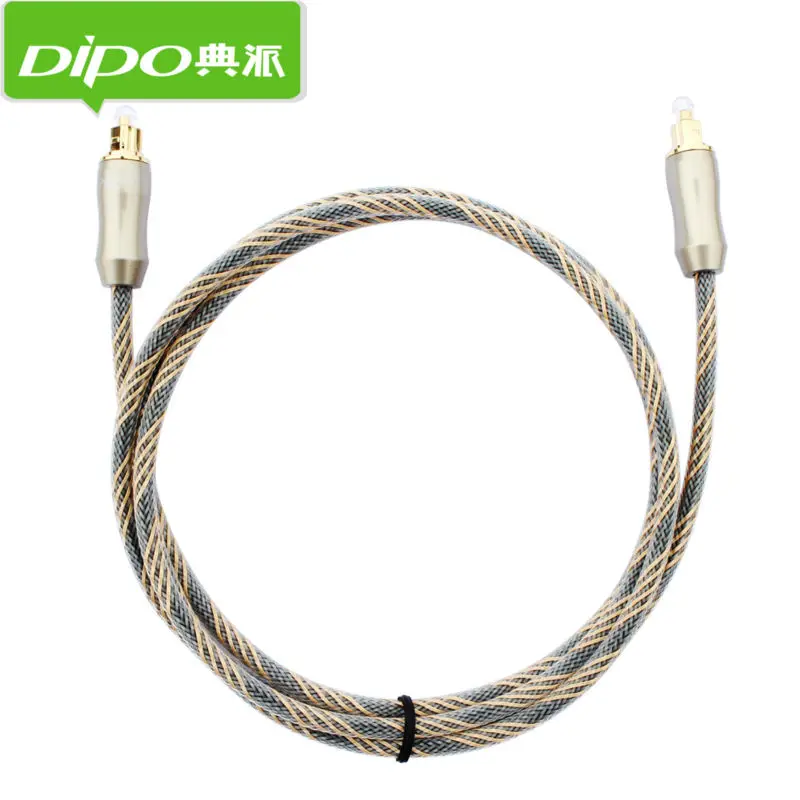 DIPO Цифровой оптический аудио кабель Toslink ТВ SPDIF выход к акустике золотой разъем 1 м