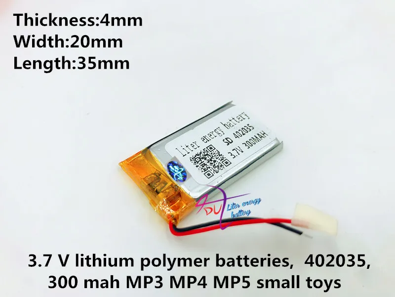 3,7 V литий-полимерные батареи, 042035,402035, 300 mah MP3 MP4't MP5 маленькие игрушки