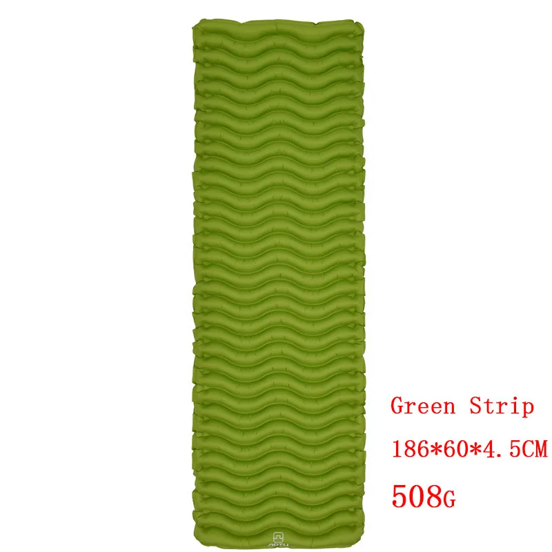 Green Strip Наружный надувной матрас походный коврик ультралегкий воздушный коврик в форме яичного гнезда 1 человек спальный коврик тепловое одеяло 480 г ТПУ - Цвет: Green Strip